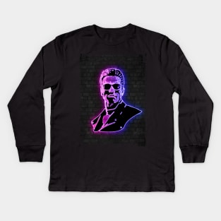 Terminator neon art Kids Long Sleeve T-Shirt